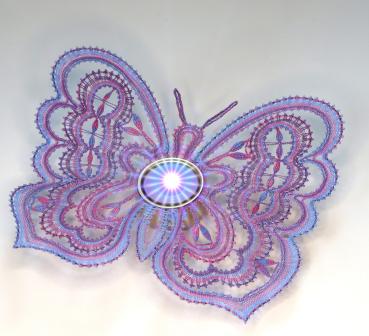 Preview: 652 Klöppelbrief Schmetterling "Farfalla" für Teelichthalter